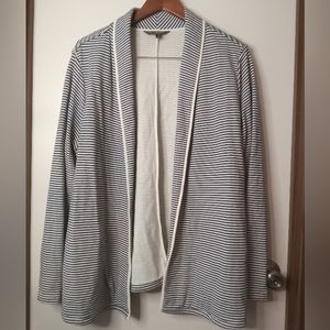 Tommy Bahama Harbor Herringbone blue and white stripes open cardigan size XL